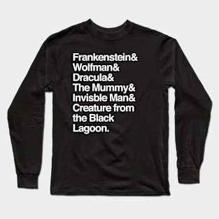 Frankenstein & Classic Horror lineup Long Sleeve T-Shirt